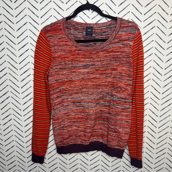 GAP Cotton Marled Striped Sweater Size Medium - Picture 1 of 6